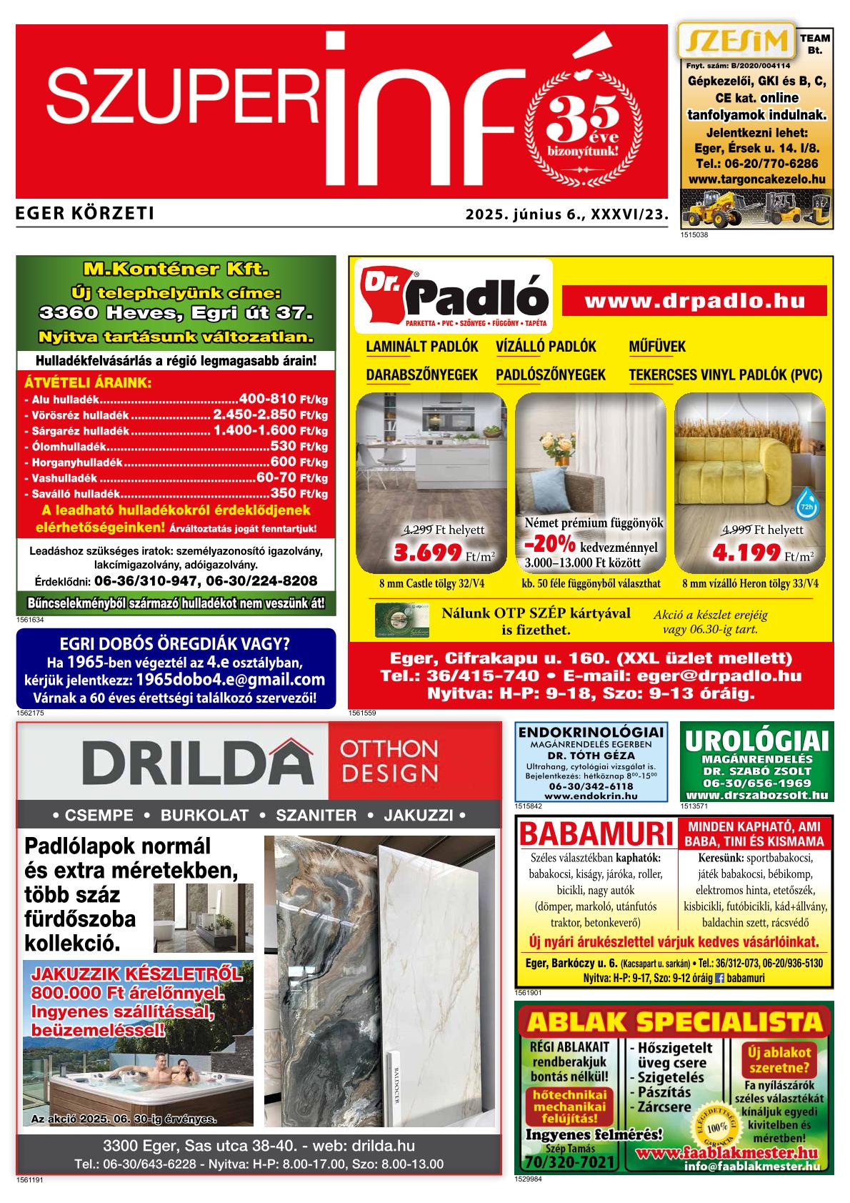 Eger körzeti Szuperinfó