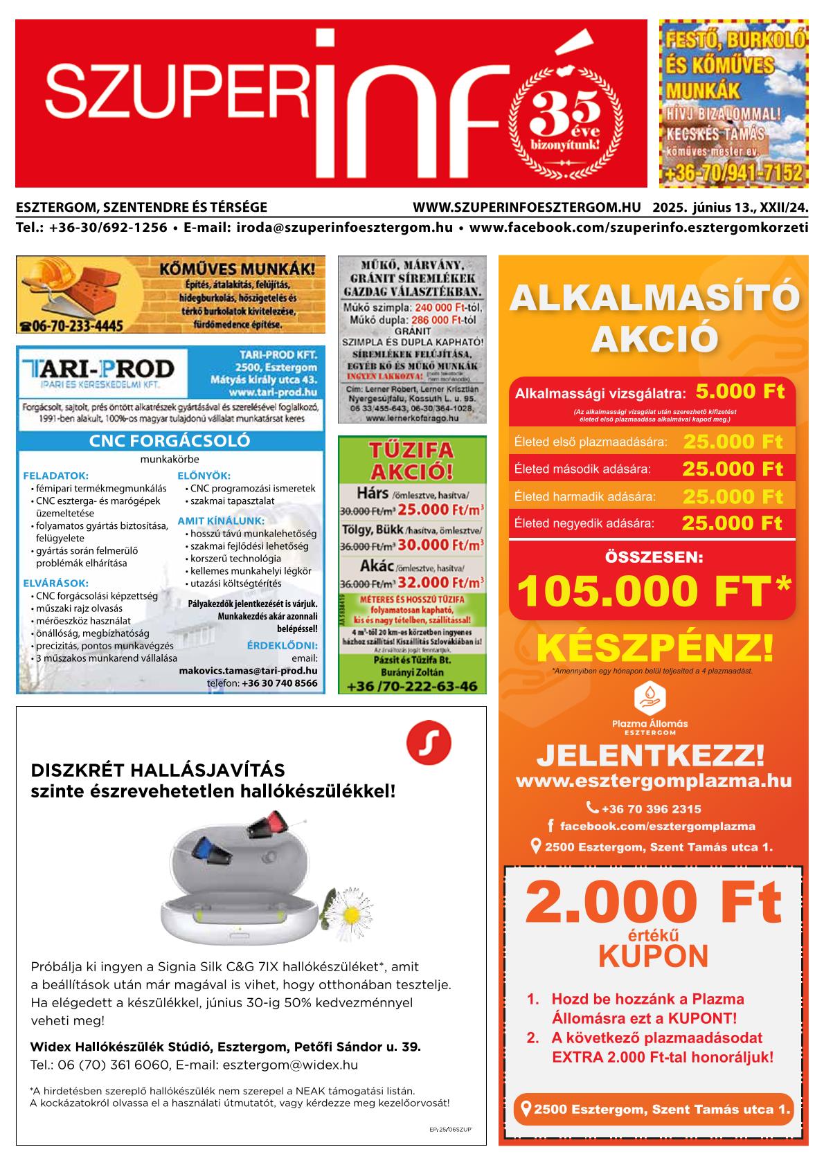 Esztergom, Szentendre és Térsége Szuperinfó