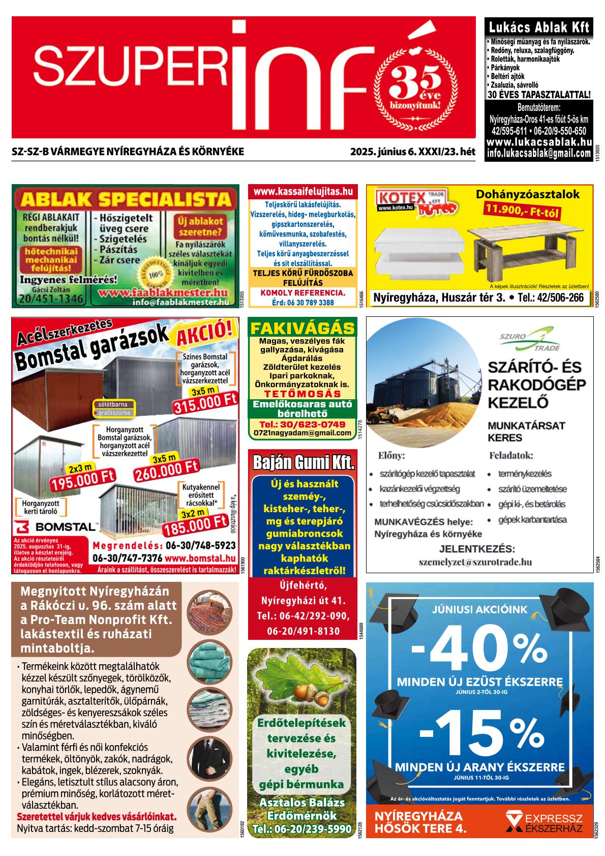 Sz-Sz-B Vármegye Nyíregyháza és Környéke Szuperinfó