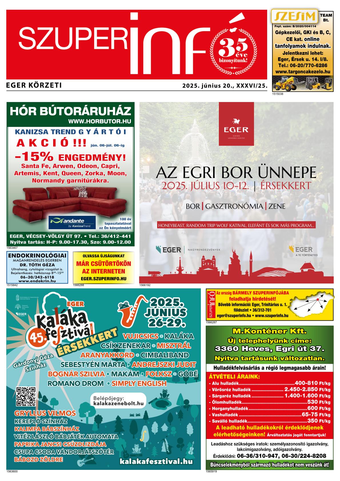 Eger körzeti Szuperinfó