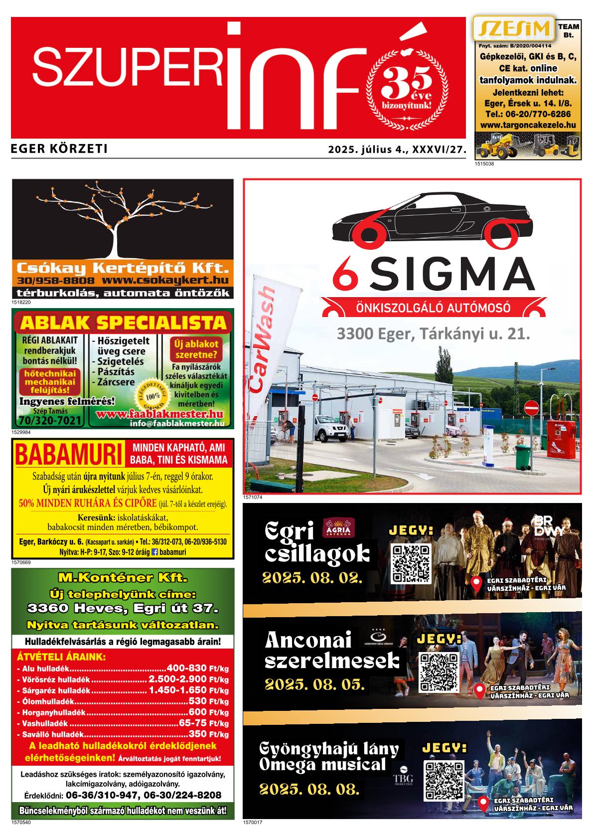 Eger körzeti Szuperinfó