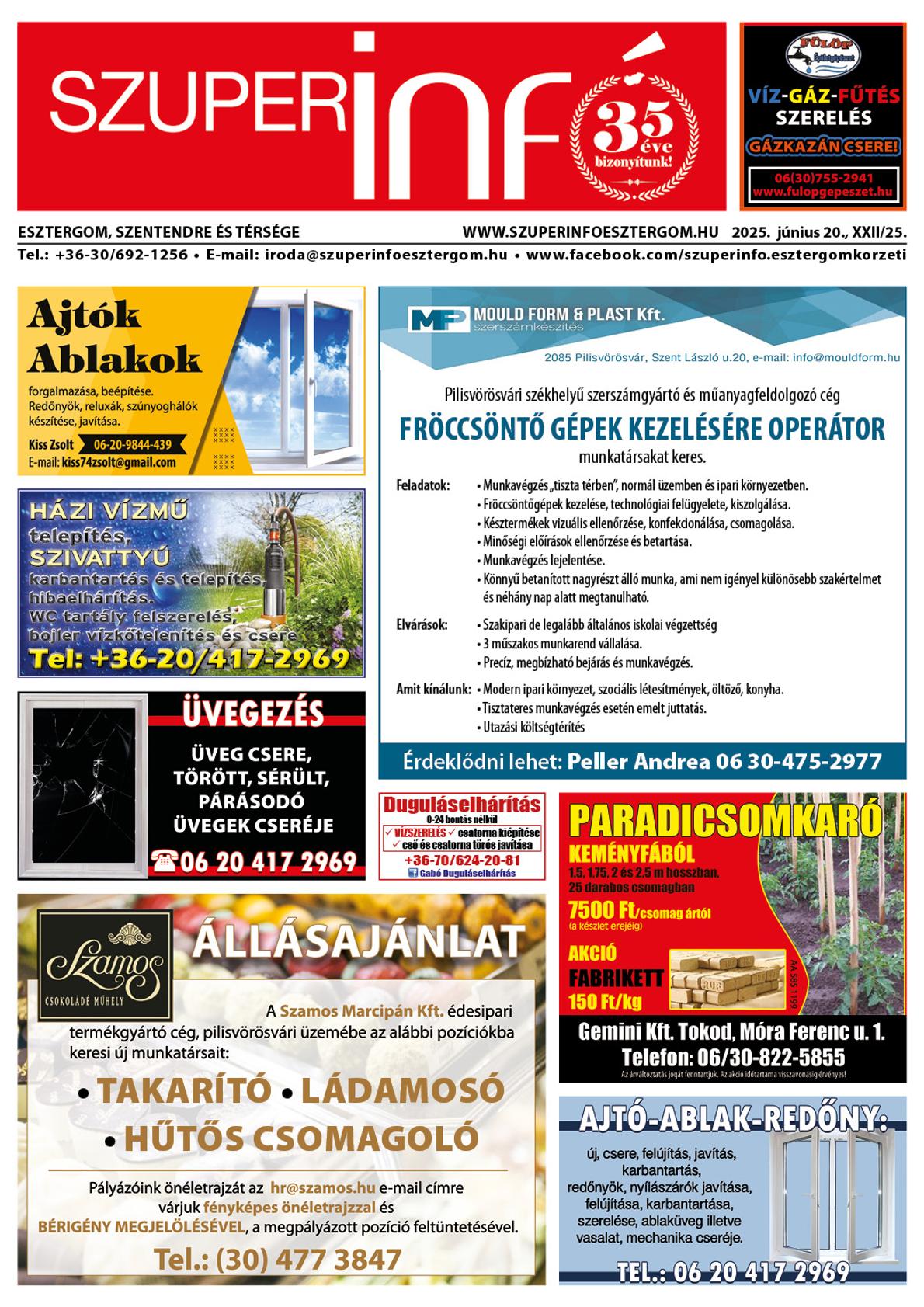 Esztergom, Szentendre és Térsége Szuperinfó