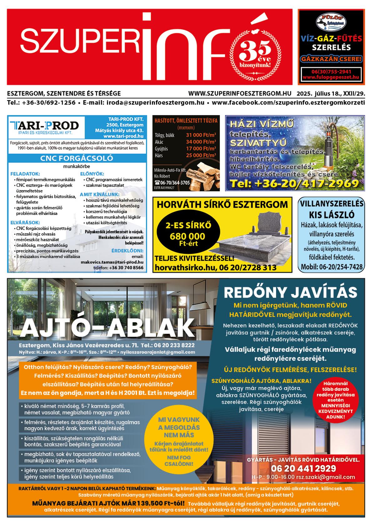 Esztergom, Szentendre és Térsége Szuperinfó