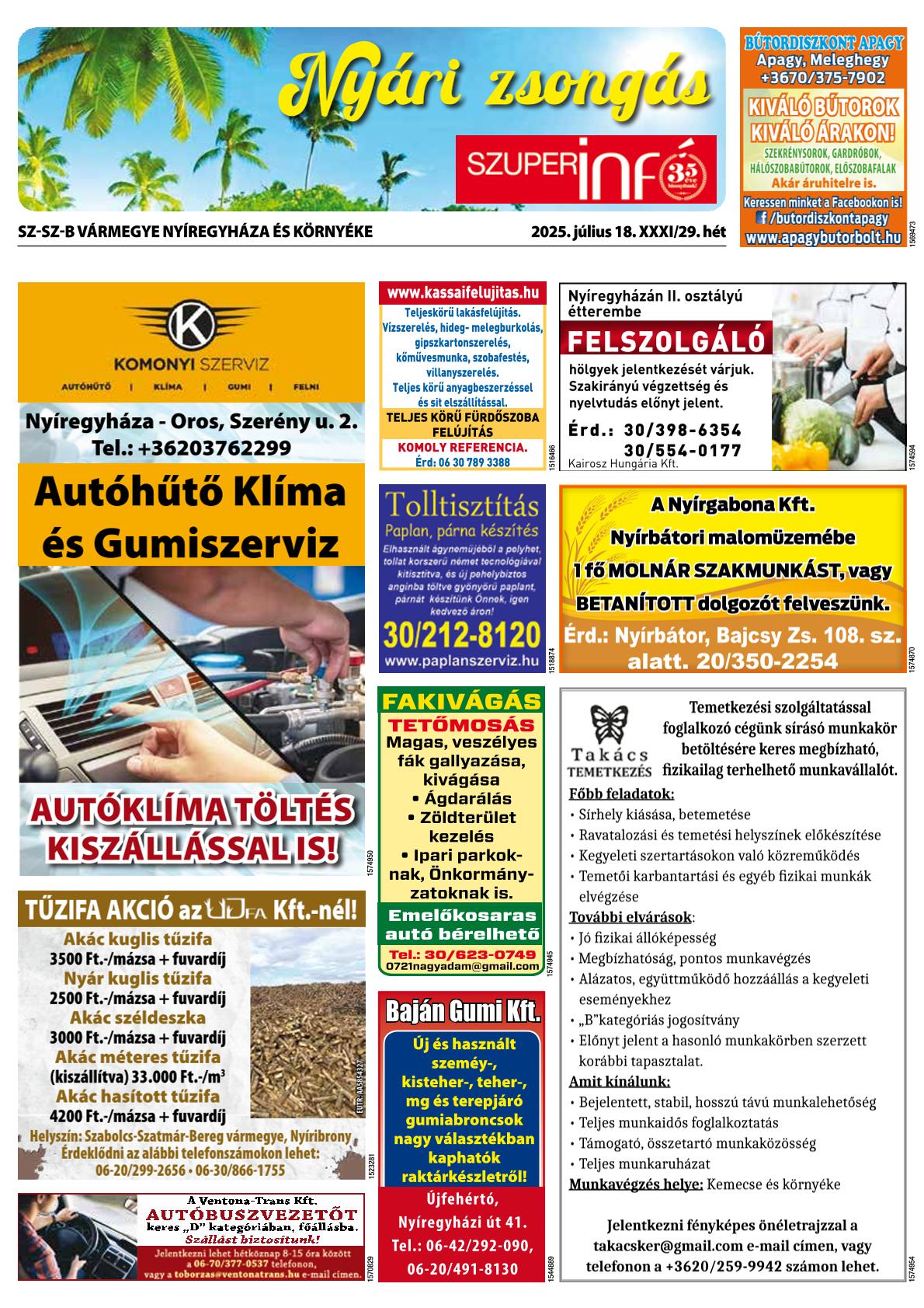 Sz-Sz-B Vármegye Nyíregyháza és Környéke Szuperinfó