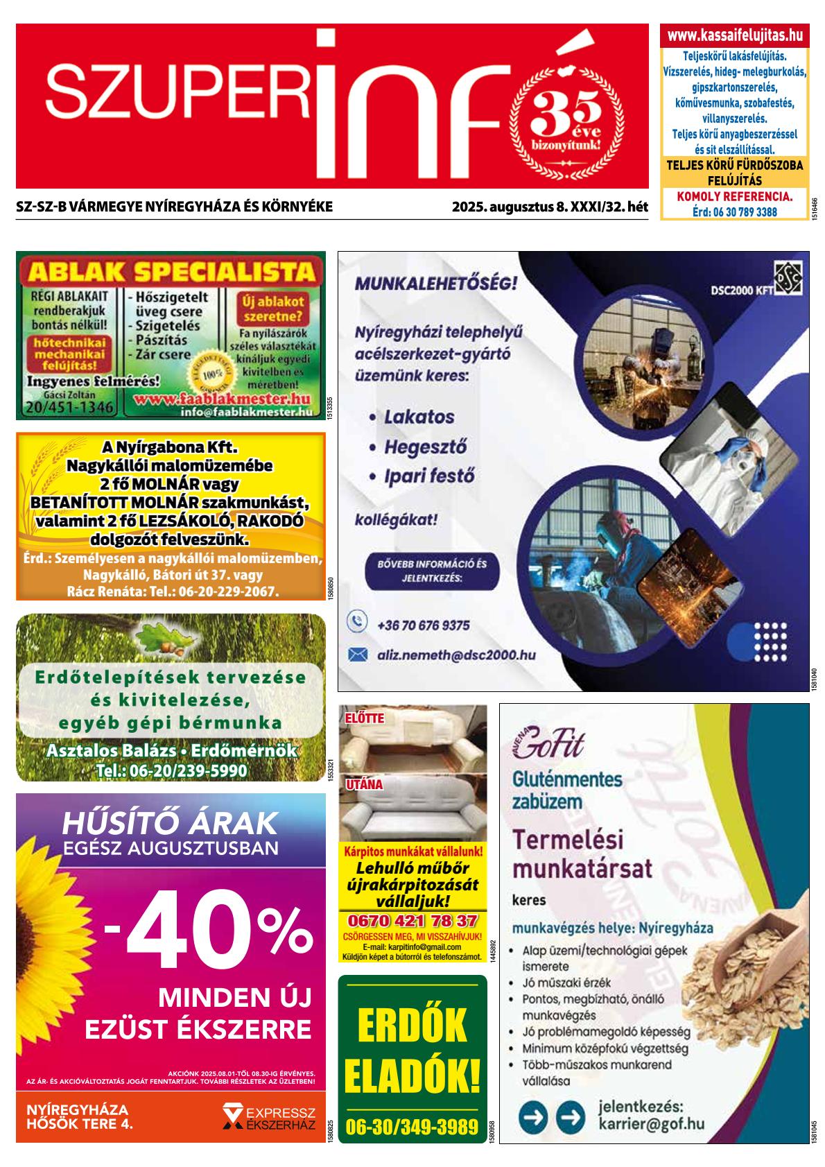 Sz-Sz-B Vármegye Nyíregyháza és Környéke Szuperinfó