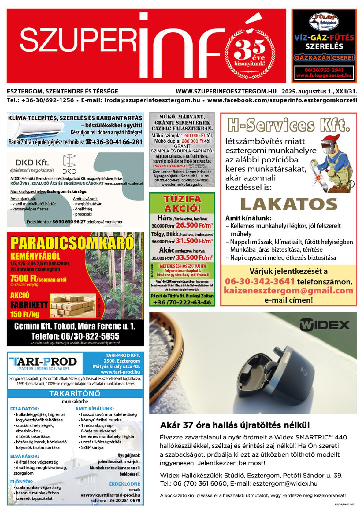 Esztergom, Szentendre és Térsége Szuperinfó