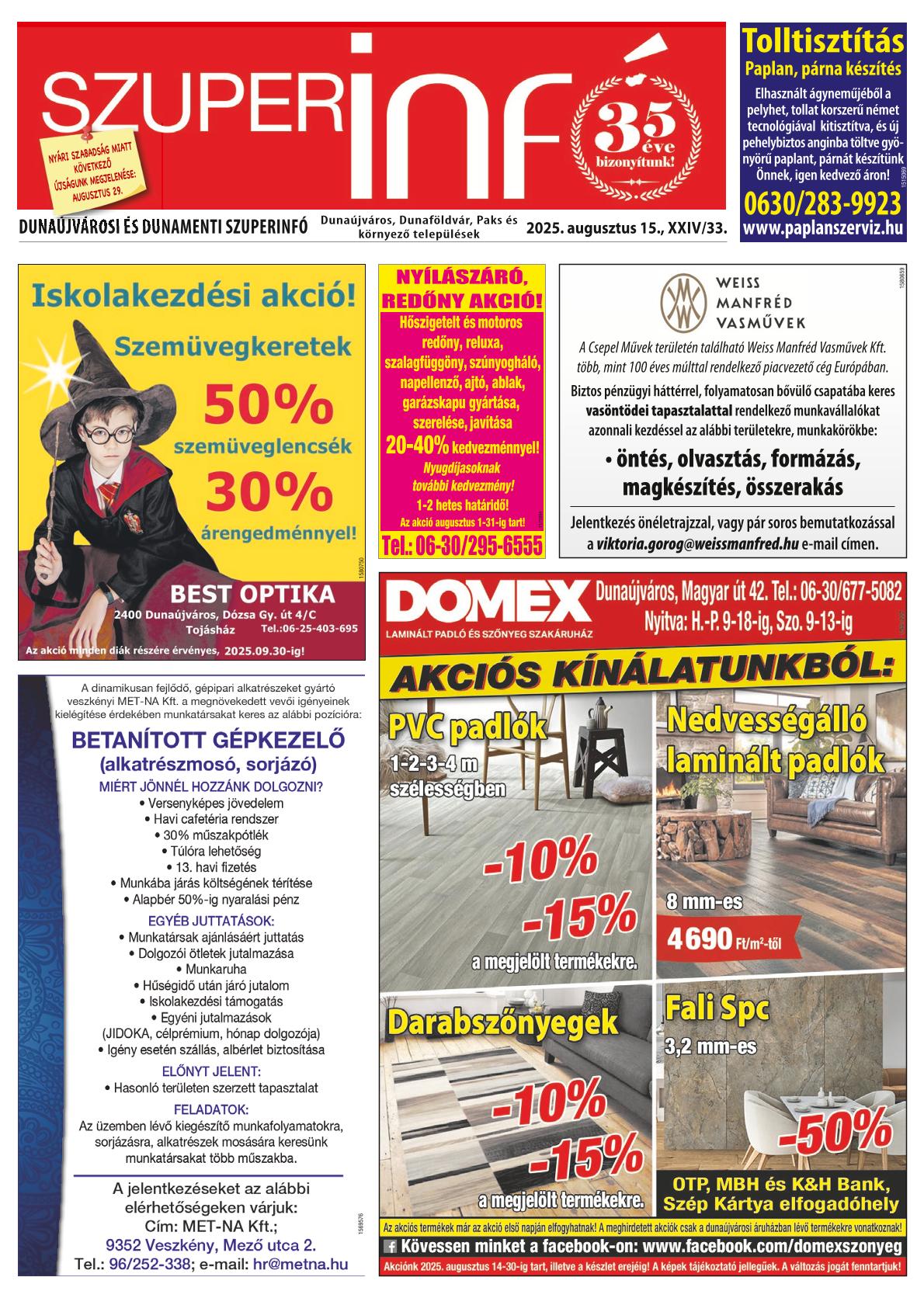 Dunaújvárosi és Dunamenti Szuperinfó