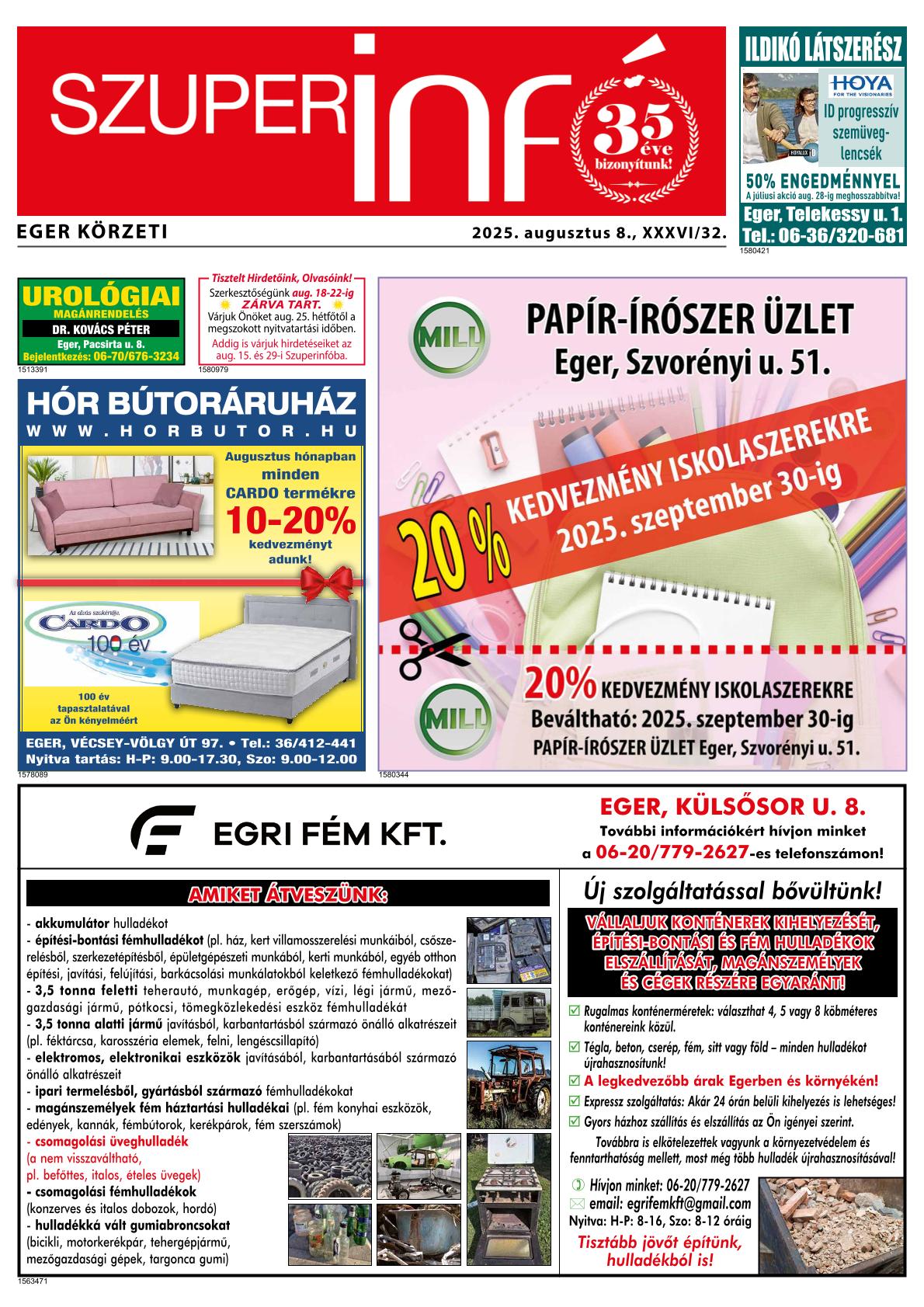 Eger körzeti Szuperinfó