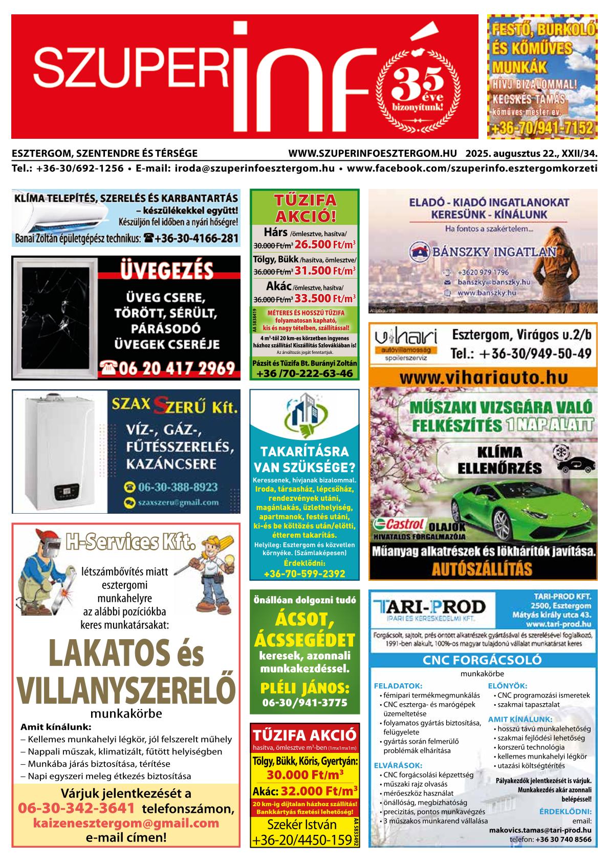 Esztergom, Szentendre és Térsége Szuperinfó