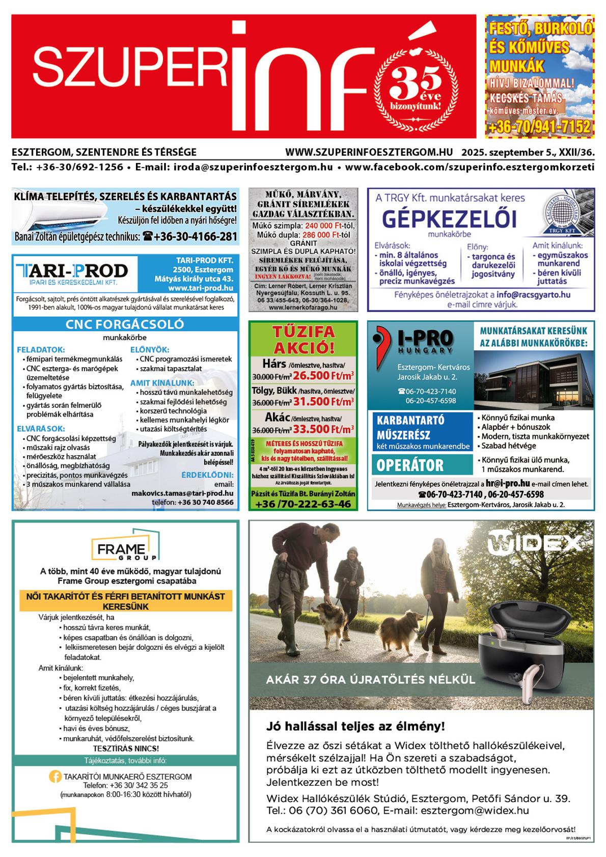 Esztergom, Szentendre és Térsége Szuperinfó