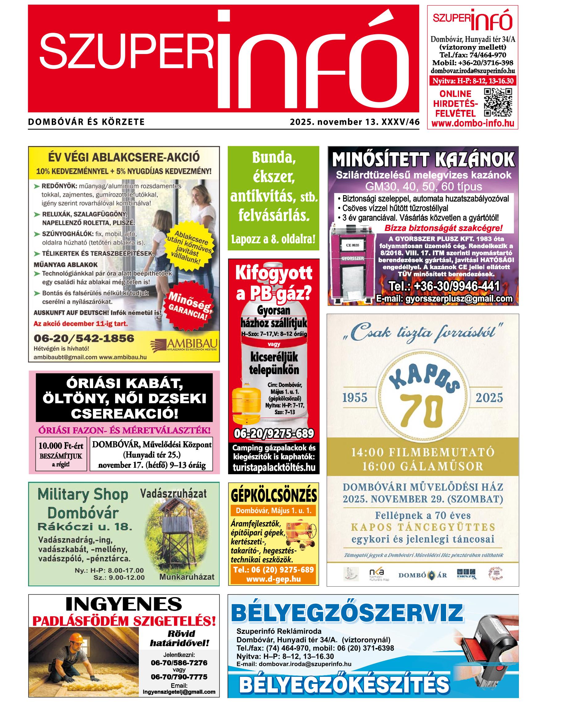 Dombóvár és Körzete Szuperinfó