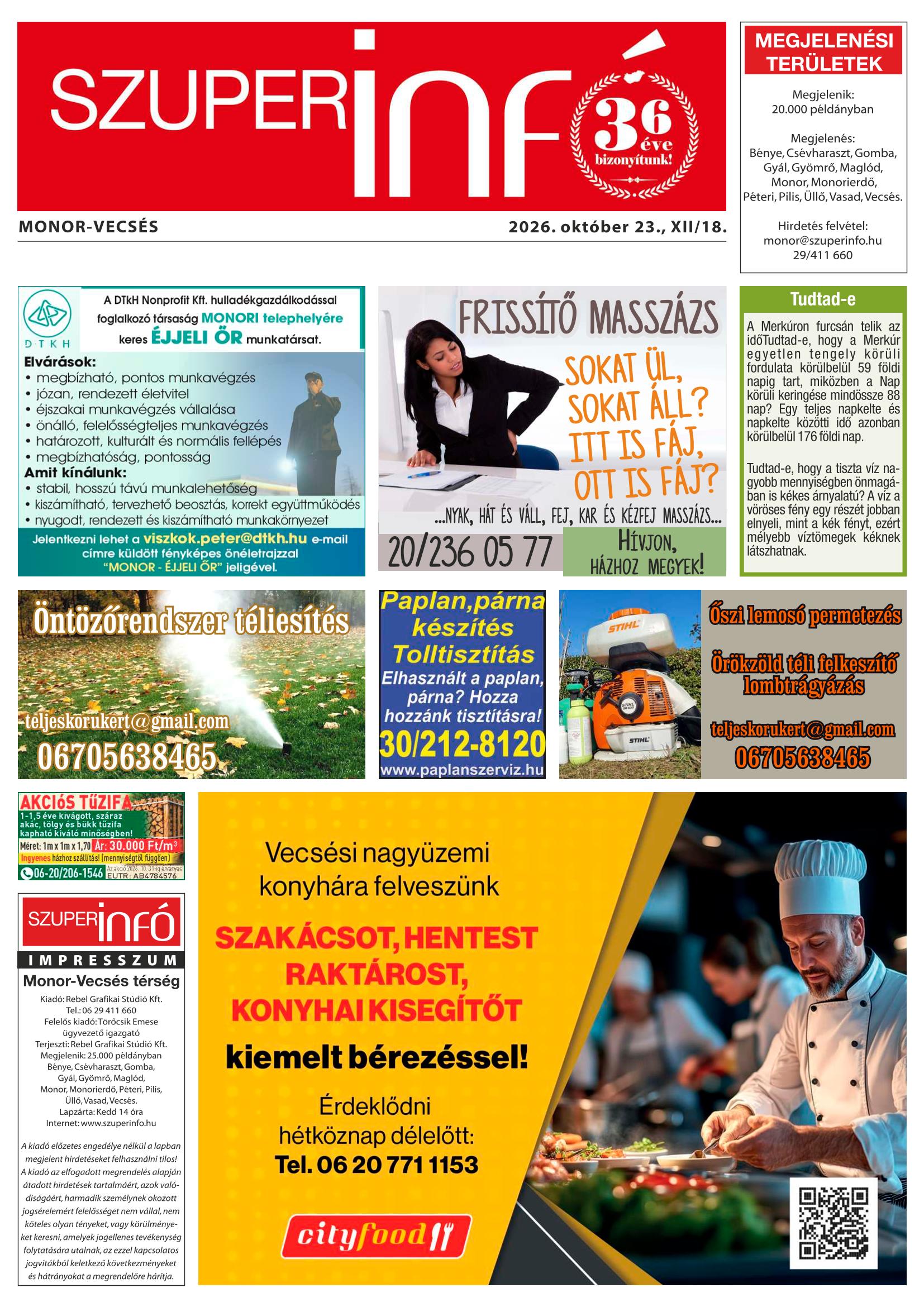 Monor-Vecsés Szuperinfó - 2026. 10. 23.